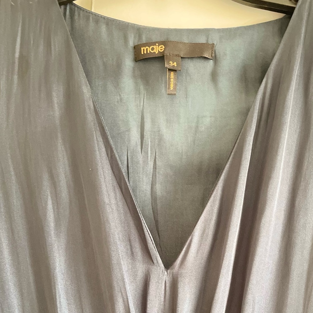 Maje FLOWING SATIN SCARF DRESS - Picture 8 of 15